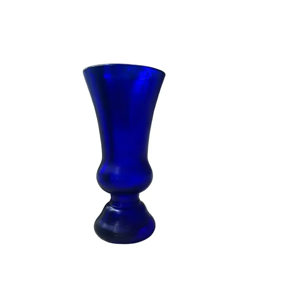 cobalt blue glass bud vase set Of Three‎ 4” High Shot Glass? Thick
